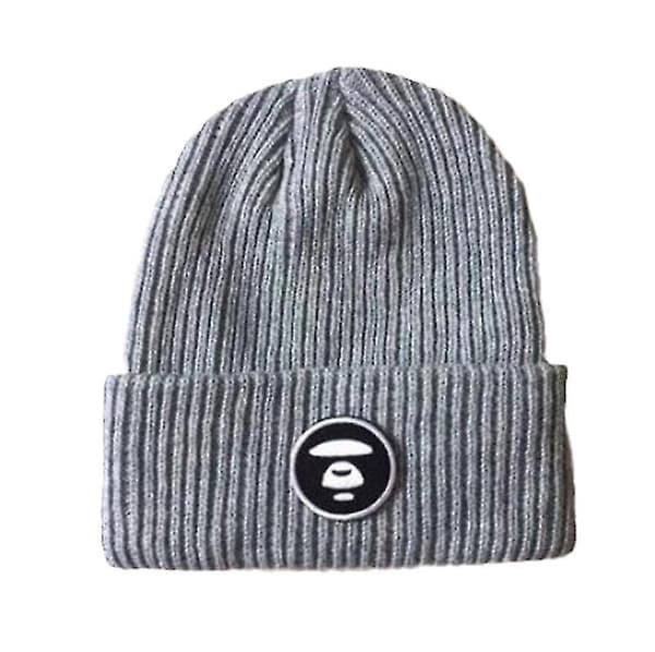 Varm Vinter Unisex Strikket Lue Hatt 3 Light Gray