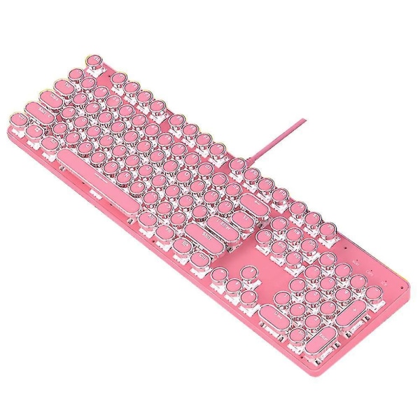 Real Mechanical Keyboard Cute Girl Heart Pink 104 Keys Led Backlit Gaming Keyboard For Gaming And Typing,compatible For Mac/pc/laptop Cherry blossom pink