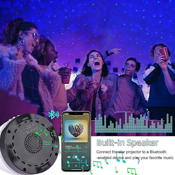Led Projector Night Light,acsergery Projector Built-in Bluetooth