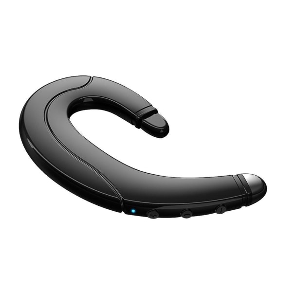 Wireless Bluetooth Invisible Single Earbud With Microphone Noise Cancelling Waterproof Ear-hook Non Ear Plug Sport Headset For Cell Phone Black BLACK