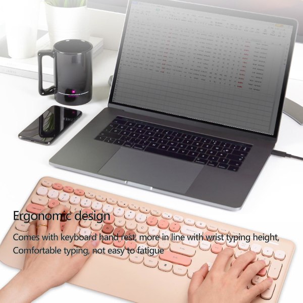 Notebook Keyboard Kit Round Keycap Plug Play Lightweight Portable Gamer Mouse Green