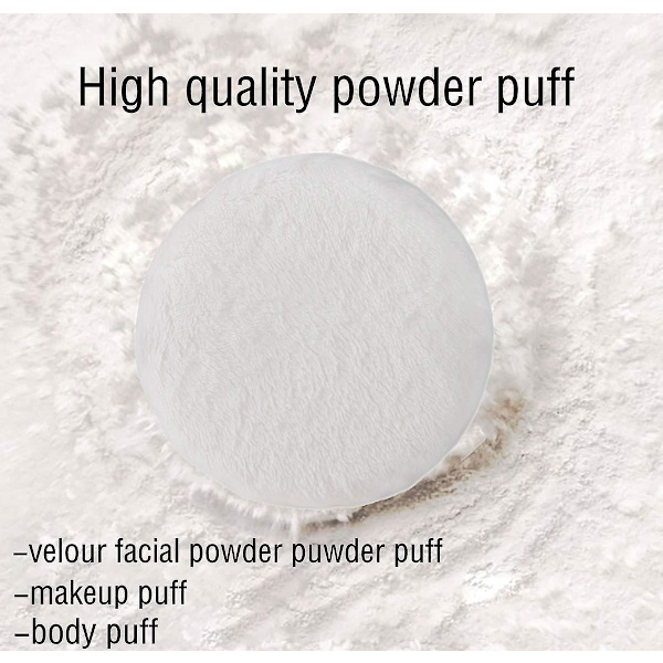 6 Pack Powder Puff Ultra Soft Washable Velour Fluffy Body Powder Puffs With Ribbon, Pure Cotton Round Makeup Puff, For Loose Powder Mineral Powder Bod