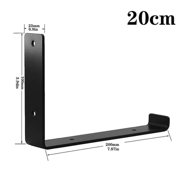 1pair(2 Pcs) Black Wall Mounted Shelf Bracket Brackets Support With Screws L Shapefor Diy Open Shelving Hardware Included 20cm