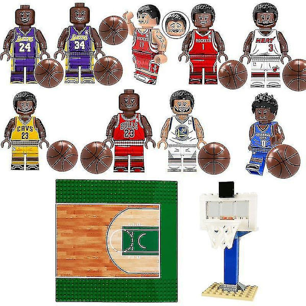 Fangnuonbabasketball Court Building Blocks Estrella Jordan Kobe Minifigurapuppet Decorative Blocks