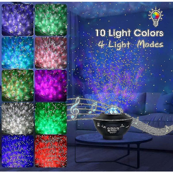 Barsinfi Starry Sky Projector, Planetarium Led Projector Night Light Mode, Ocean Starry Sky Projector Light Adjustable Brightness Bluetooth/remote Con