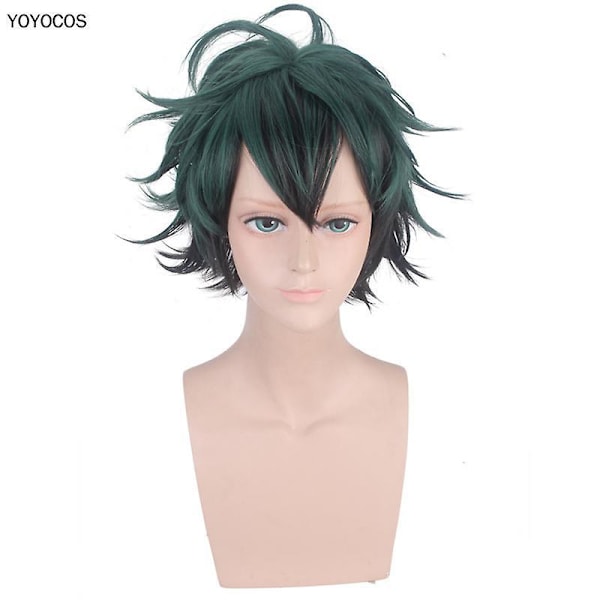 My Hero Academy Izuku Midoriya Cos Wig Black And Green Gradient, Curly Kick-backboku No Hero Academia Academy Cosplay