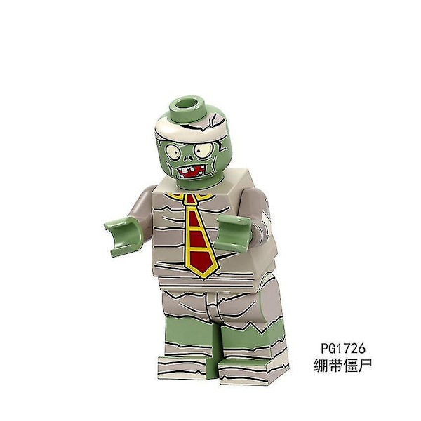 8pcs Plants Vs. Zombies Series Bucket Cowboy Barricade Zombie Assembled Building Block Minifigure Toy