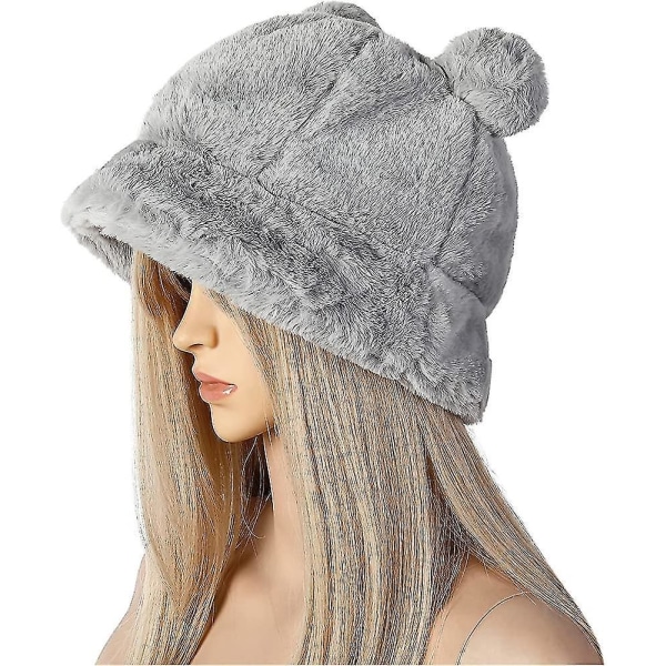 Winter Fluffy Bucket Hat For Women Men. Warm Fuzzy Furry Bucket Hats