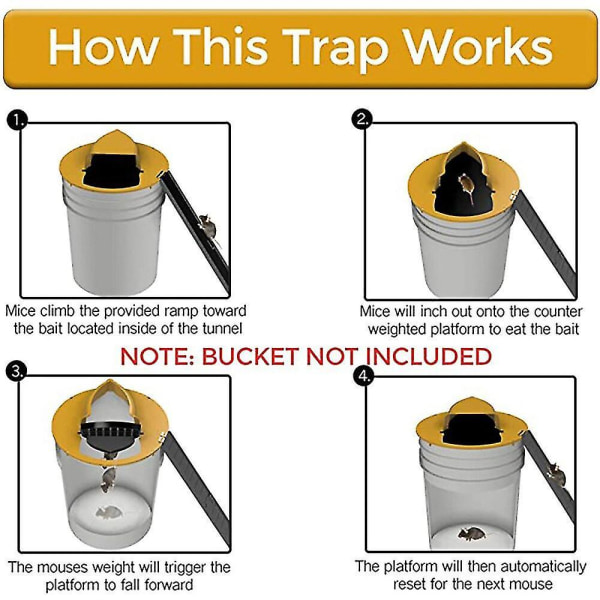 Reusable Smart Mouse Rat Trap Plastic Flip Slide Bucket Lid Humane Or Lethal Trap Door Style Multi Catch Red