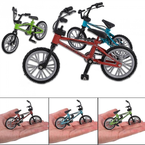Mini Simulation Alloy Bicycle Children's Fun Mini Bicycle Toy Ornaments blue
