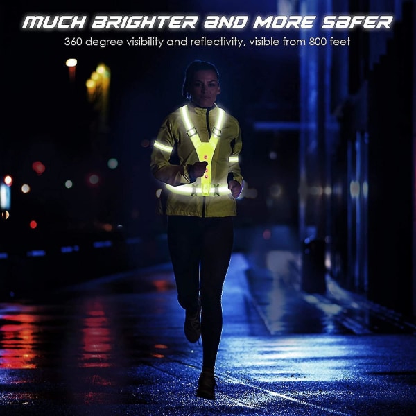 Led Reflective Vest, High Visibility Led Reflective Safety Vest Runnin