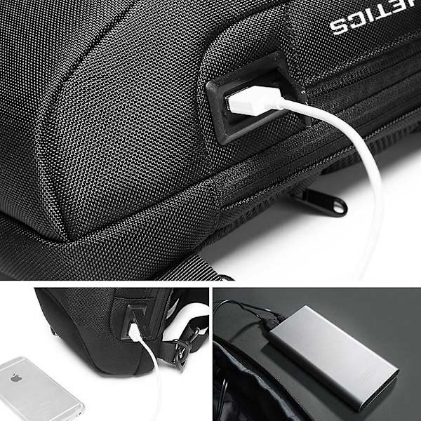 Lightweight Traveling Bag Laptop Backpack Anti Theft Crossbody Bag for Men USB Shoulder Daypack Business gray