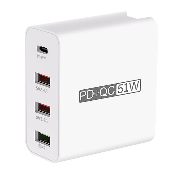 4 Ports Pd+qc3.0 Adapter Usb Output Portable Quick Charge 51w Adapter US Plug