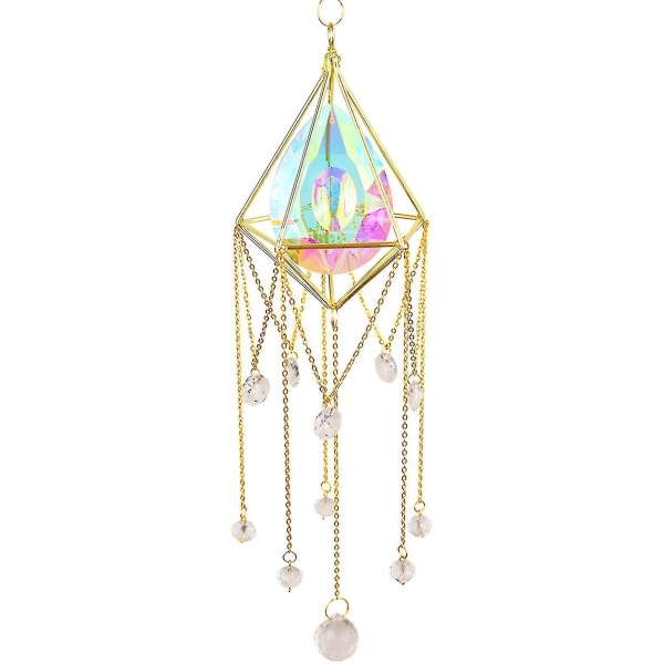 1 Set Hanging Decor Sparkling Reflective Faux Crystal Shinny Bright Sun Moon Hanging Prism Ornament Home Supplies 2