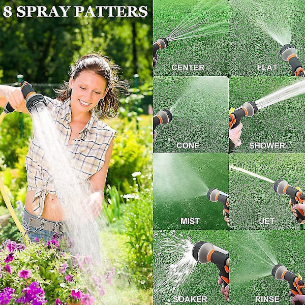 Garden Hose Nozzle,8 Adjustable Watering Patterns, Nozzles For Garden, Car Wash