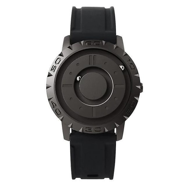 Magnetic Pointer Free Concept Watch(Black)