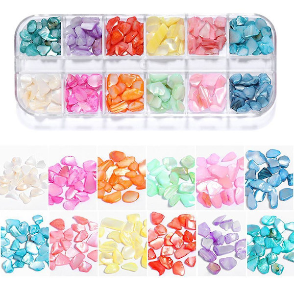 Värikkäät simpukankuori-kynsitarrat, luonnolliset abalone-sormenkynsitarrakuvat, 3D-hohtavat glitter-merenneitopaljetit, manikyyrisalonkiin ja kotikäyttöön shape4