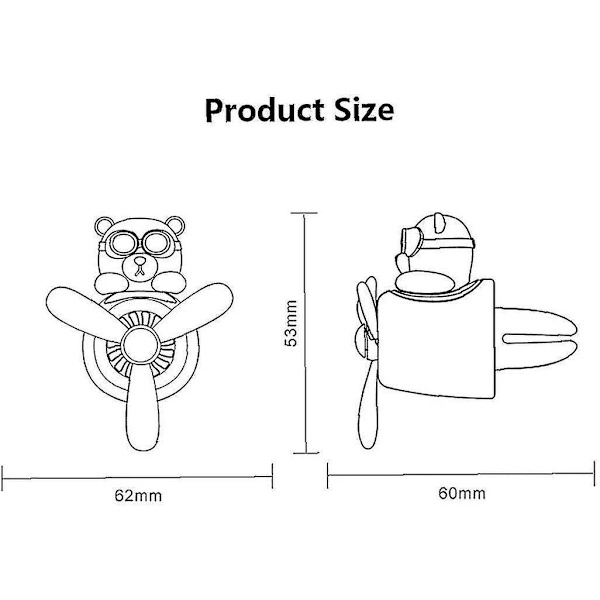 Cartoon Bear Pilot Car Air Freshener Automotive Air Outlet Fan Freshener Vent Clips Aroma Diffuser Car Perfume Aromatherapy Ornament Car Acce