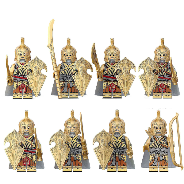 8pcs Magic Ring Ring King Building Block Noldor Elf Warrior Medieval Soldier Building Block Minifigure