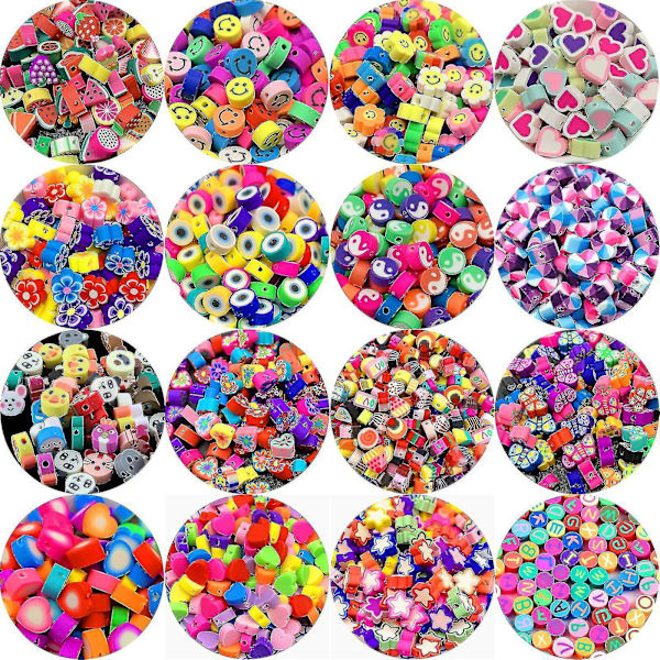 Smiley Face Beads Fruit Spacer Beads Color Polymer Clay Beads For Diy Jewelry Sun Flower
