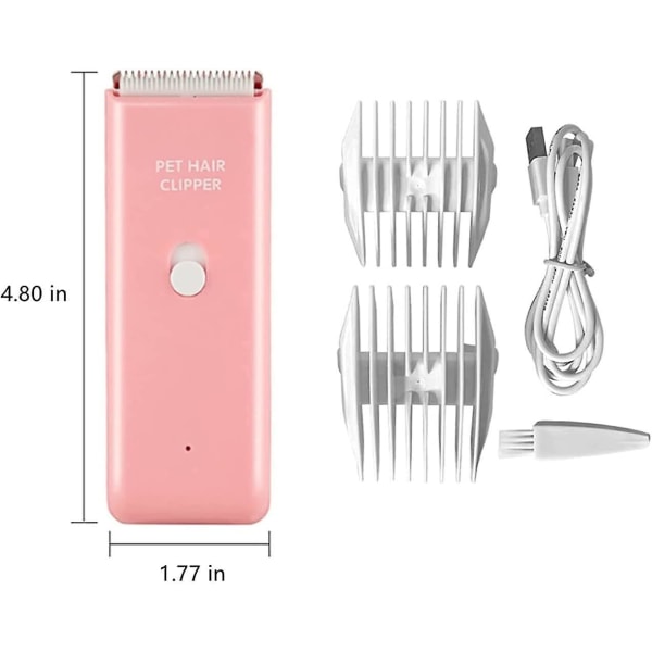 Professional Dog Clipper, Electric Hair Clipper Grooming Kit For Cat Pets, Usb Rechargeable Wireless Quiet Hair Clipper For Dog And Cat Trimmer (rose)