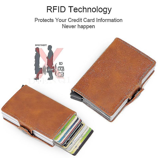 Top Quality Rfid Wallet Men Money Bag Mini Purse Male Aluminium Card W Carbon Fiber