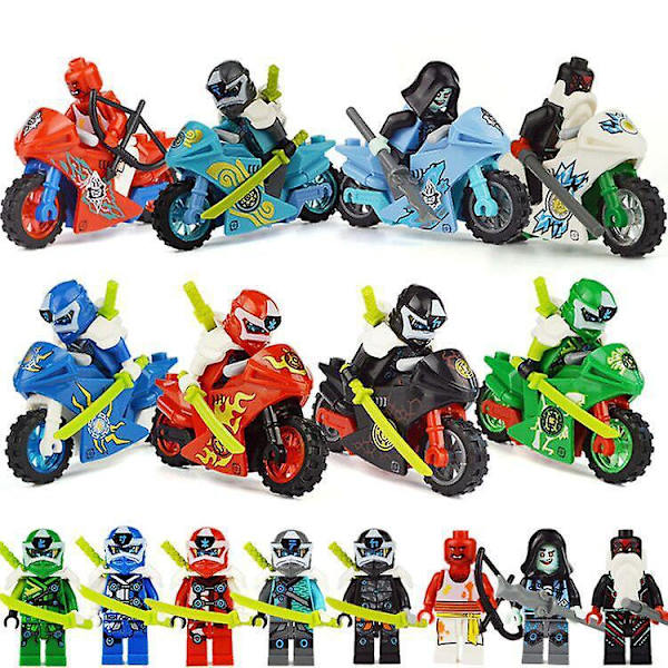 Ninja Motorcycle 8 Minifigure Children's Toy Building Blocks