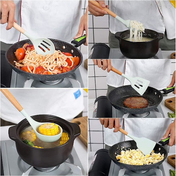 Silicone Kitchenware 11 Piece Set Cooking Spoon Set