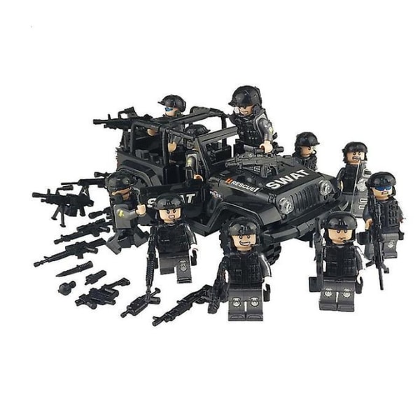 Military Special Forces Soldiers Bricks Figures Guns Weapons Compatible Armed SWAT Building Blocks