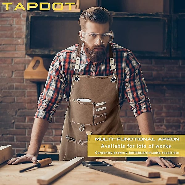 Chef Apron, Adjustable Cross Back Canvas Apron,waterdrop Resistant Multipurpose