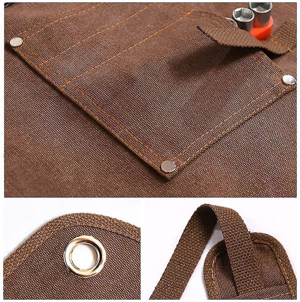 Tool Apron For Men With 6 Pockets,waxed Canvas Carpenter Apron,heavy Duty Canvas
