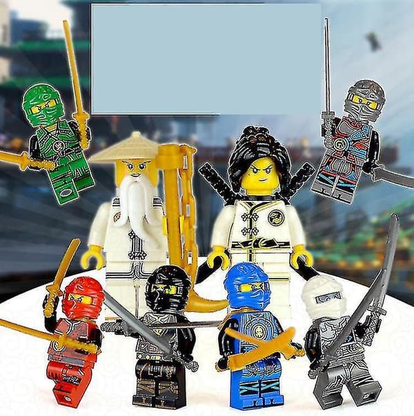 8pcs Phantom Ninja Building Block Minifigure Python Snake Monster Tribe Puzzle Assembling Building Block Doll Toy