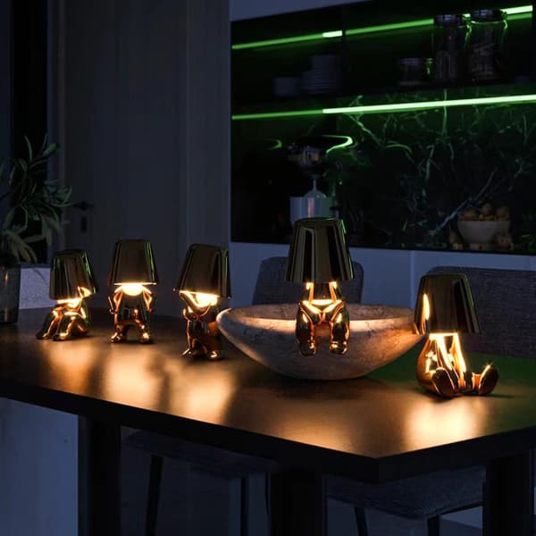 Little Golden Man Led Table Lamp Touch Control Dimmable Creative Iron Resin Desk Light Bedside Lamp Light Gold Mr WHEN