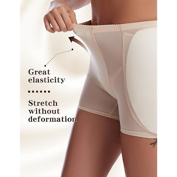 Mimigo Women's Butt Lifter Shapewear Hip Pads Enhancer Panties Shaper Boyshort BEIGE 4XL