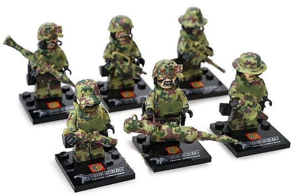 Falcon Commando Minifigure 6pcs Small Particle Assembled Military Building Block Doll