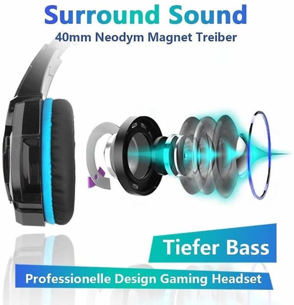 Ps4 Gaming Headset 3.5mm Surround Sound Led Light With Microphone