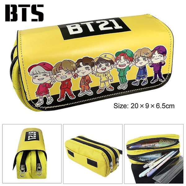 Bts Children Double-layer Pencil Case Large Capacity color-2