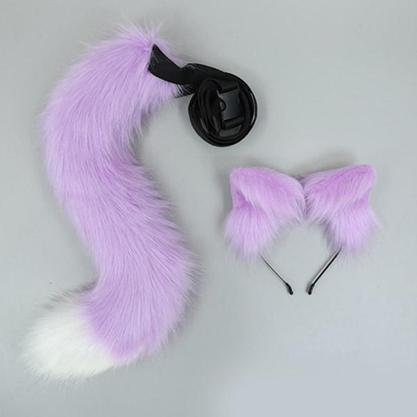 Anime Animal Headband And Tail Costume Anime Party Cat Cosplay Costume Purple