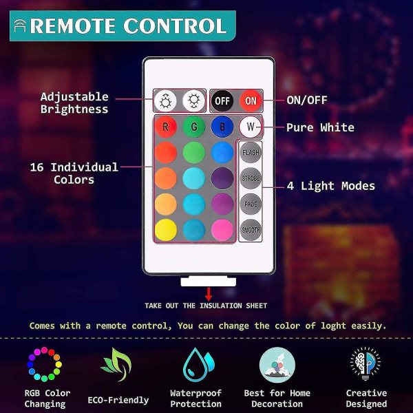 3D Lamps with Remote Control, LED Lamp 16 Color Light Dimmable Touch Switch USB / Battery Insert
