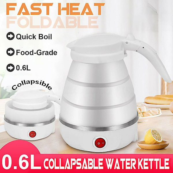 Electric Foldable Kettle Collapsible Silicone Travel Water Boiler Portable Speed Boil Pink UK Plug
