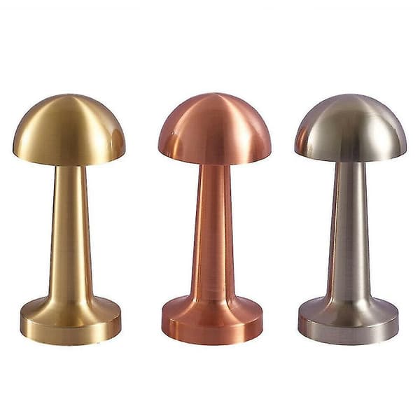 Rechargeable Led Table Lamp Touch Sensor Desk Light Bedroom Restaurant Bar Decor Silver Mushroom