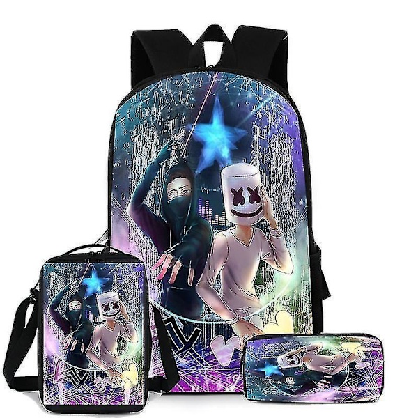Kids Marshmello Dj 3piece Schoolbag Backpack Pattern 3