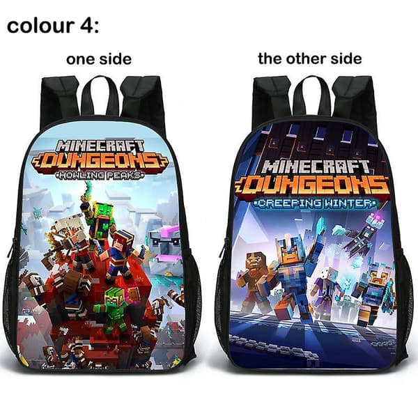 Minecraft Backpack Backpack Two-sided Schoolbag Student Schoolbag Student Gift Birthday Gift New Backpack Pattern 4