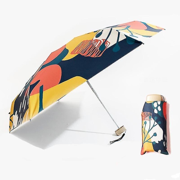 Mini Pocket 5 Folding Sunshade Sunny Umbrella Rain Women Sun Protectio Semporna 6k