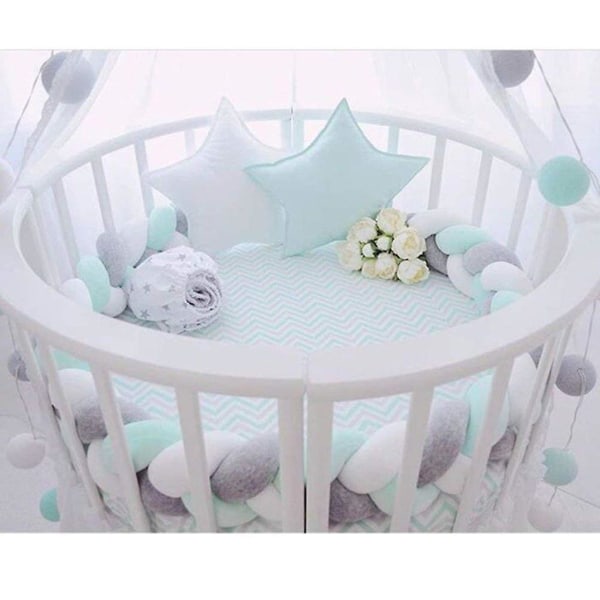 Bed Border,baby Bumper Bed Snake Baby Bed Bumper Weaving Edge Protection Head Protection Decoration For Crib Cot(grey,100cm) White*Green*Grey 150cm