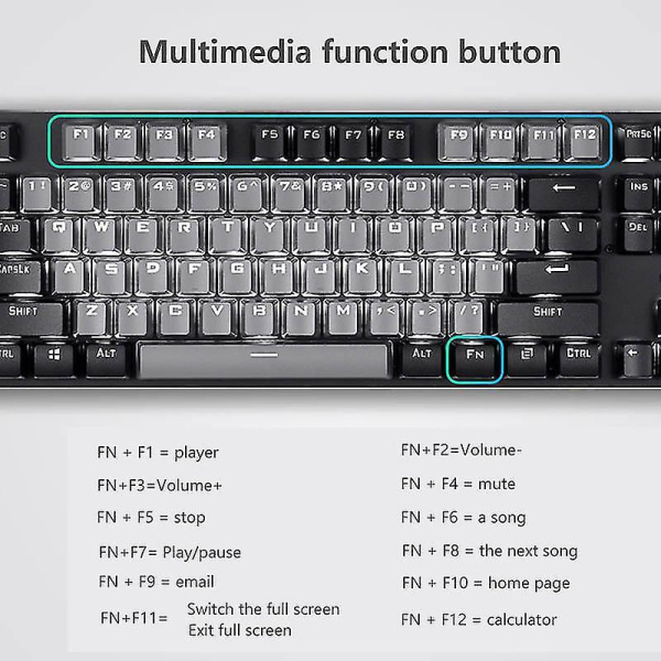 Usb Wired Keyboard Desktop Mechanical Keyboard Gaming Mechanical Keyboard Mechanical Keyboard (black Gray)