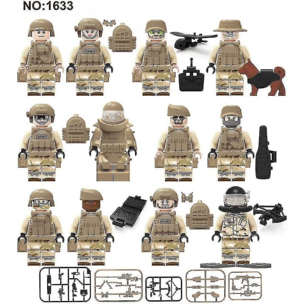 Navy Seals 12 Military Series Building Blocks With Weapons Boy Building Blocks