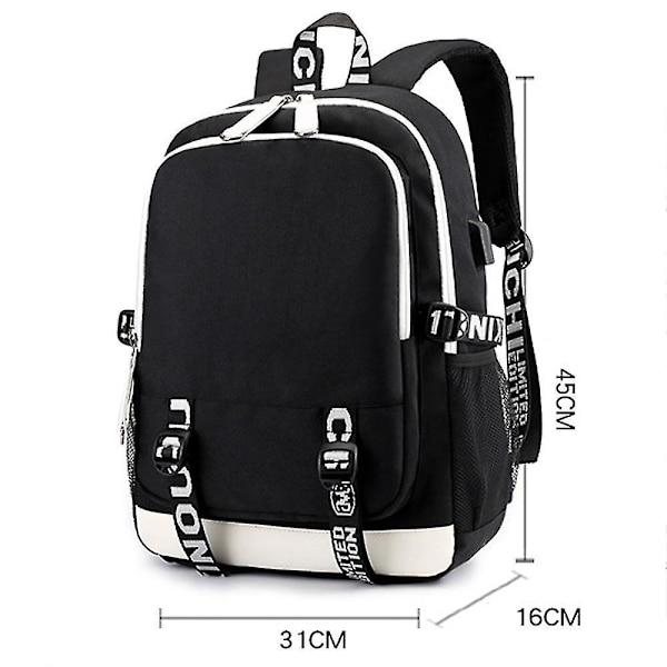 Marshmello Backpack Usb Rechargeable Backpack Large Capacity Student S Color-5