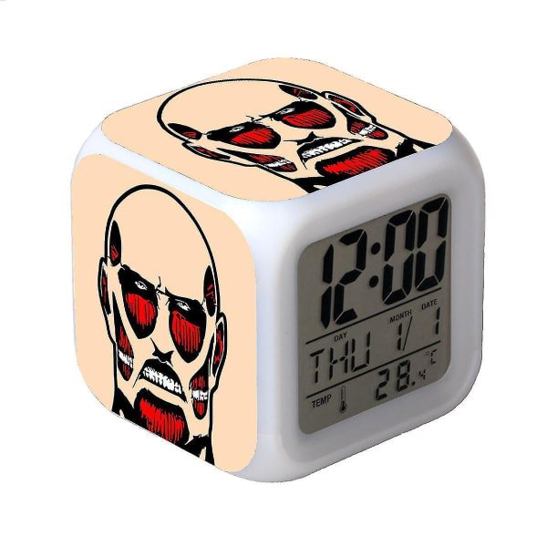 Attack On Titan Anime Colorful Color Changing Gift Creative Alarm Clock Child Alarm Clock Gift -a1