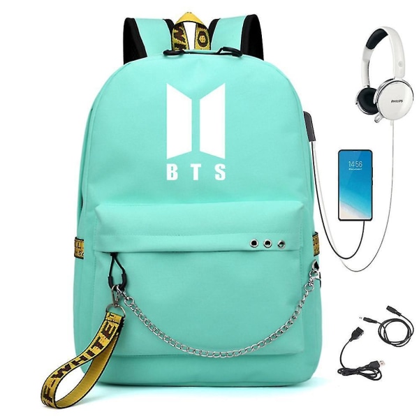 Bts Backpack Cute Usb Charging School Bag Color-6